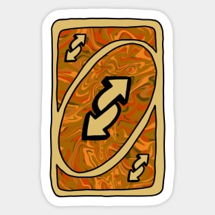 Trippy orange Uno reverse card Sticker